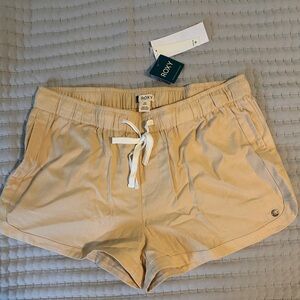Roxy Tan Athletic Shorts with Drawstring Waistband